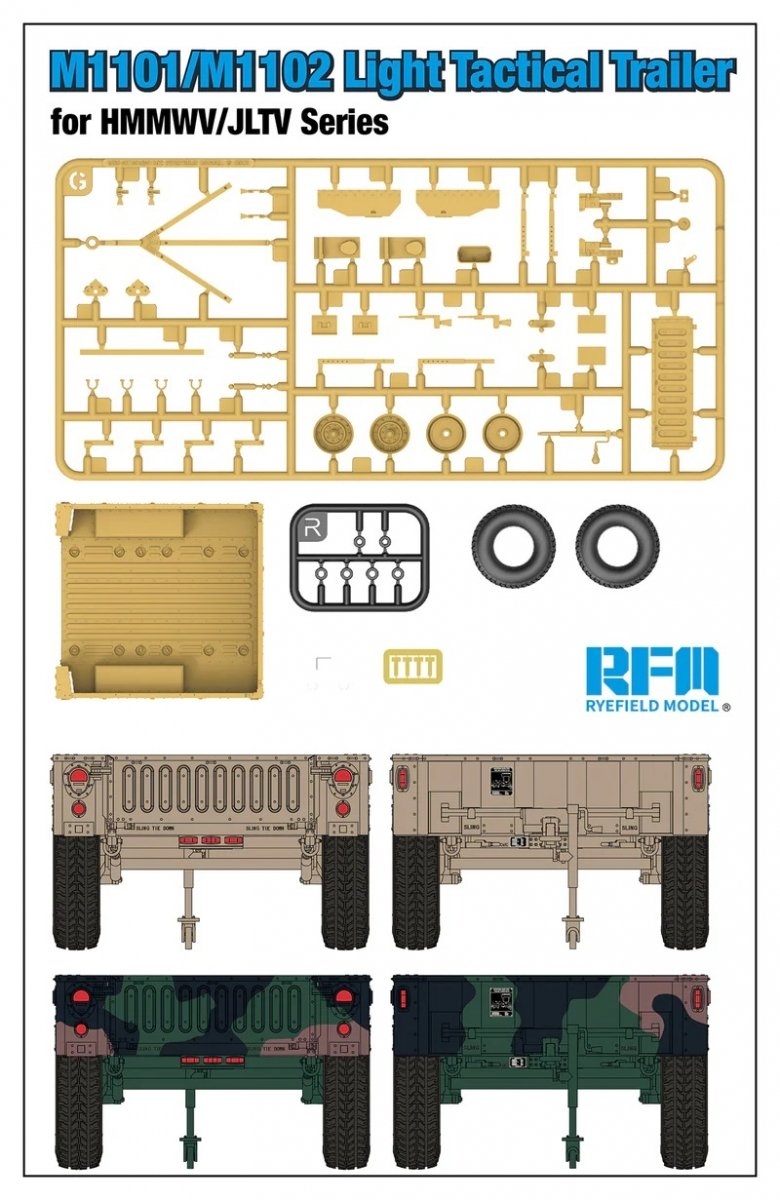 RM-5117 Сборная модель Прицеп M1101/M1102 Light Tactical Trailer для HMMWV/JLTV Series Rye Field Model (RFM)