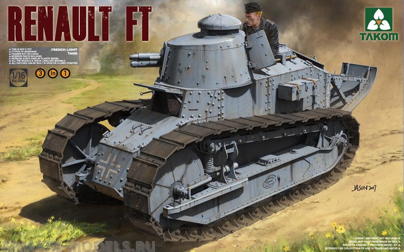 1004 1/16 French Light Tank Renault FT-17 (3 in 1) Takom