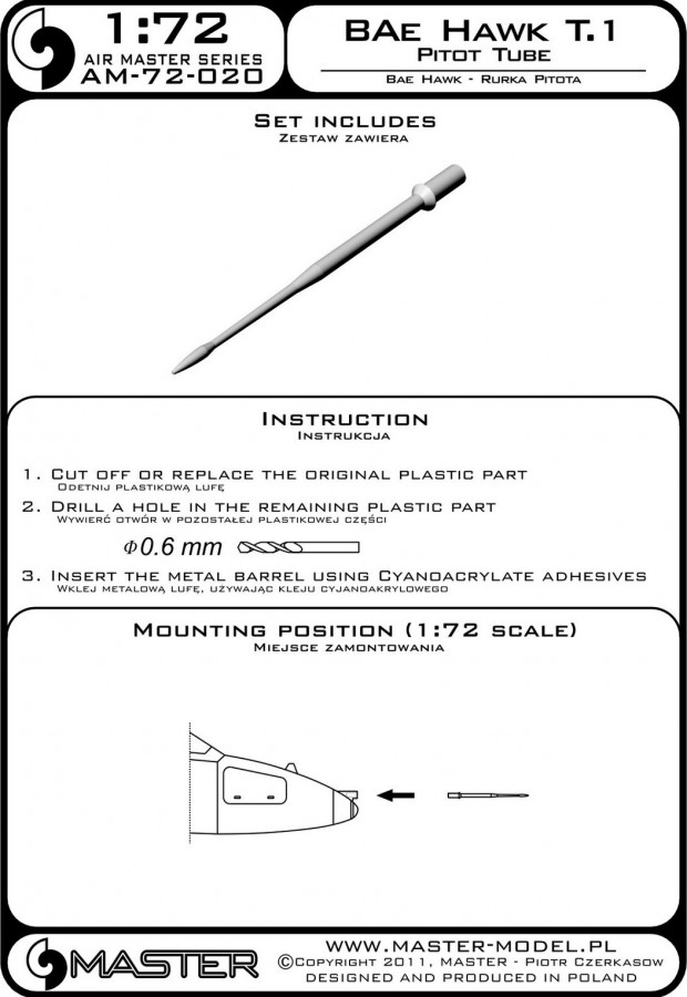 AM-72-020 ПВД для самолета BAe Hawk T.1 - Pitot Tube