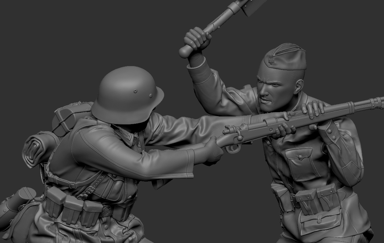 3013SOGA Схватка красноармейца с солдатом Вермахта. 1941-42 г. SOGA Miniatures