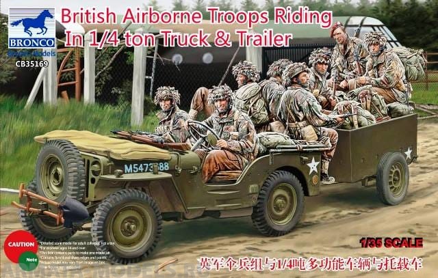 CB35169  British Airborne Troops Riding in 1/4 ton Truck and Trailer Bronco Models