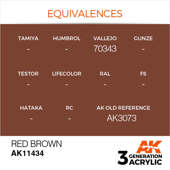 AK11434 Краска акриловая 3Gen Red Brown