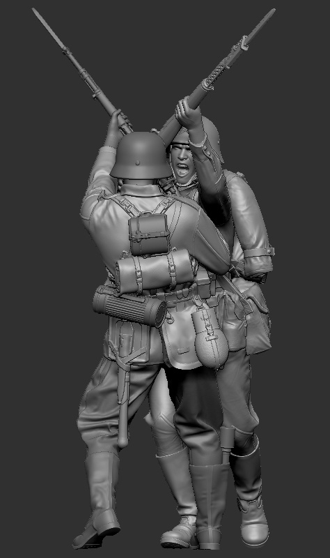 3014SOGA Схватка красноармейца с солдатом Вермахта. 1941-42 г. SOGA Miniatures