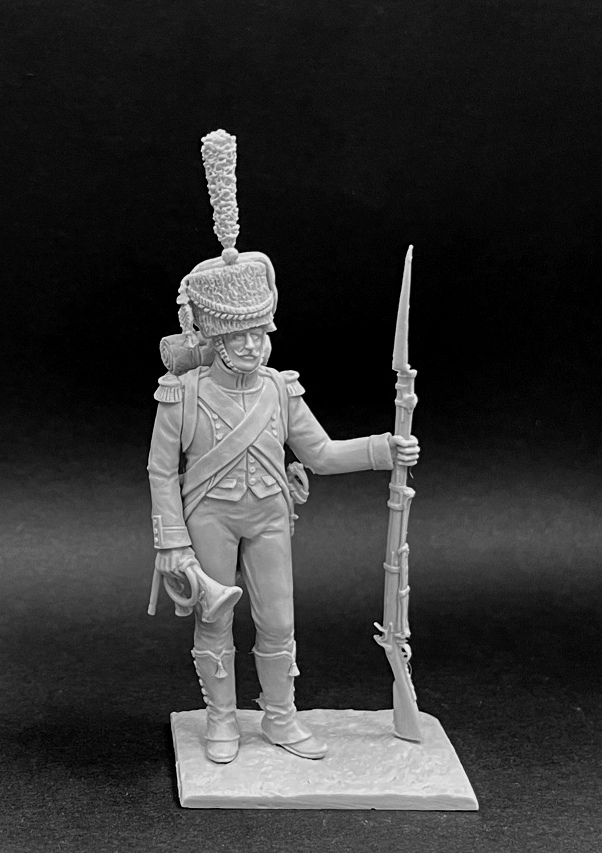 CHM-54316(M). Корнет вольтижеров легкой пехоты, Франция 1809-12 гг. Материал - белый металл. Chronos Miniatures