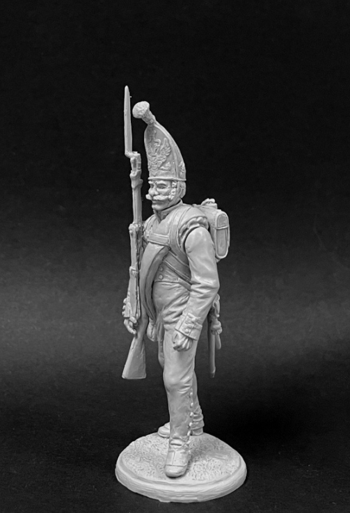 CHM-54251(M). Унтер-офицер гренадерских полков и рот (3 варианта головы, 2 варианта рук), Россия 1812-14 гг. 54 мм. Материал - белый металл. Chronos Miniatures