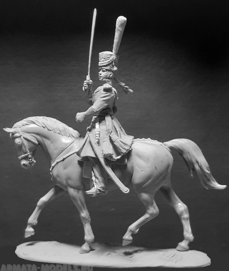 CHM-54295(M). Обер-офицер Московского казачьего графа Дмитриева-Мамонова полка, Россия 1812-14 гг. Материал - белый металл. Chronos Miniatures