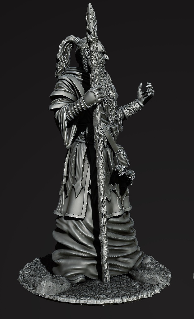 CHM-75009.  Миры Фэнтези: Волшебник. (2 варианта голов). 75 мм. Материал -смола. Chronos Miniatures