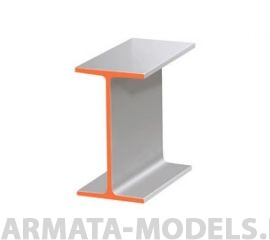 EVG271 Двутавр пластиковый 1,5х1,2 мм, 4 шт/уп.