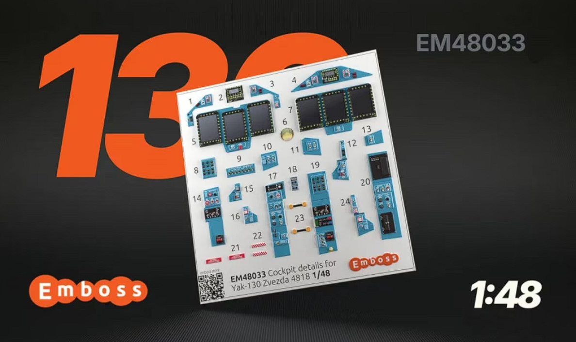 EM48033 Приборные панели Як-130 для модели Звезда 1:48 (3D декаль)