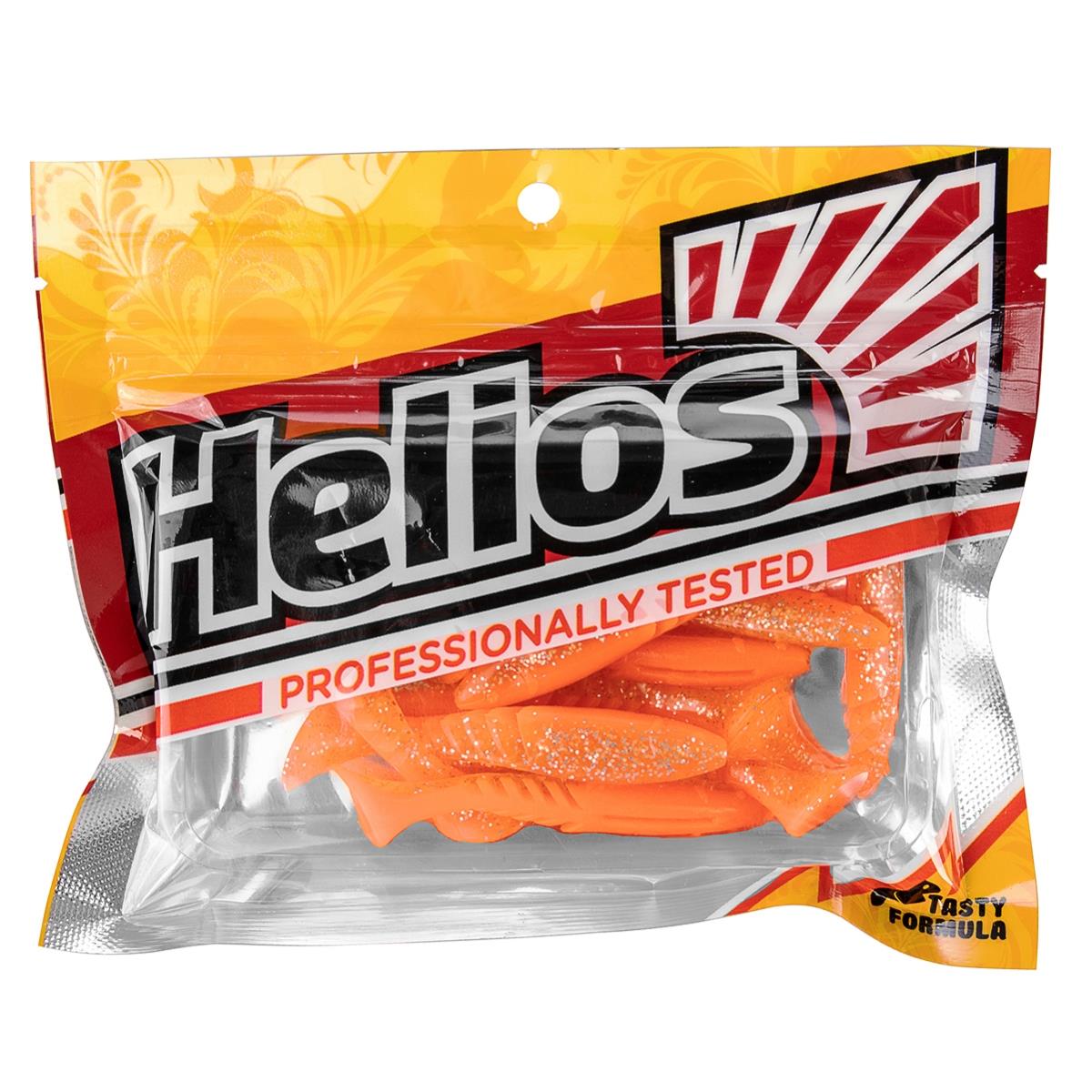 Hs 19. Твистер Helios. Твистер Helios Credo 2,35"/6,0 см 100шт (HS-10-N) Pearl and Orange. Виброхвост Jumbo 4,95"/12.5 см Yellow RT 5шт. (HS-7-038) Helios.