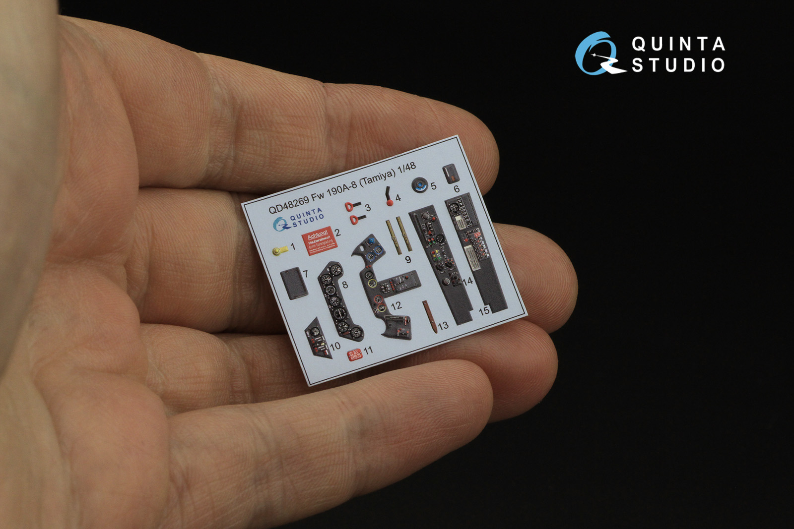 QD48269 3D Декаль интерьера кабины Fw 190A-8 (Tamiya)