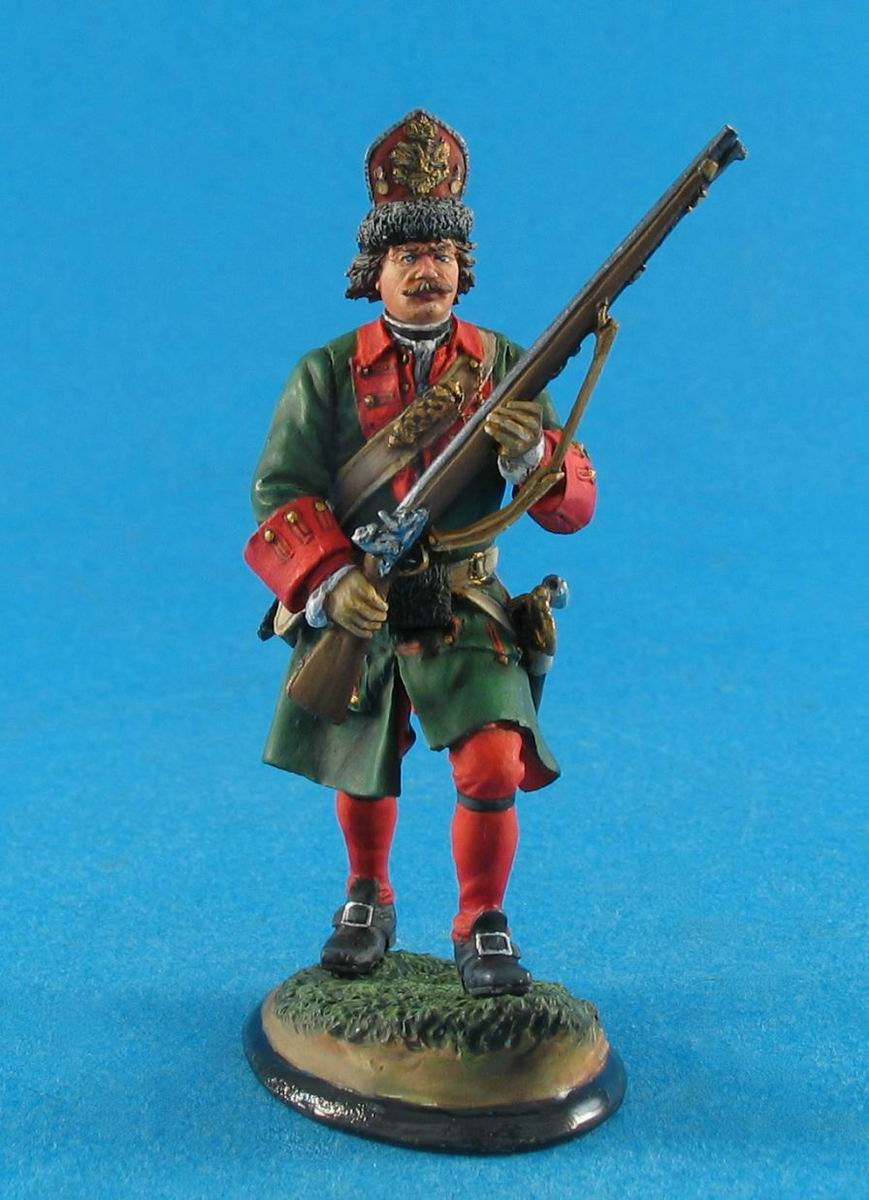 CHM-54039(M). Русский гренадер армии Петра I, 1705-09 гг. 54 mm. Материал - белый металл. Chronos Miniatures