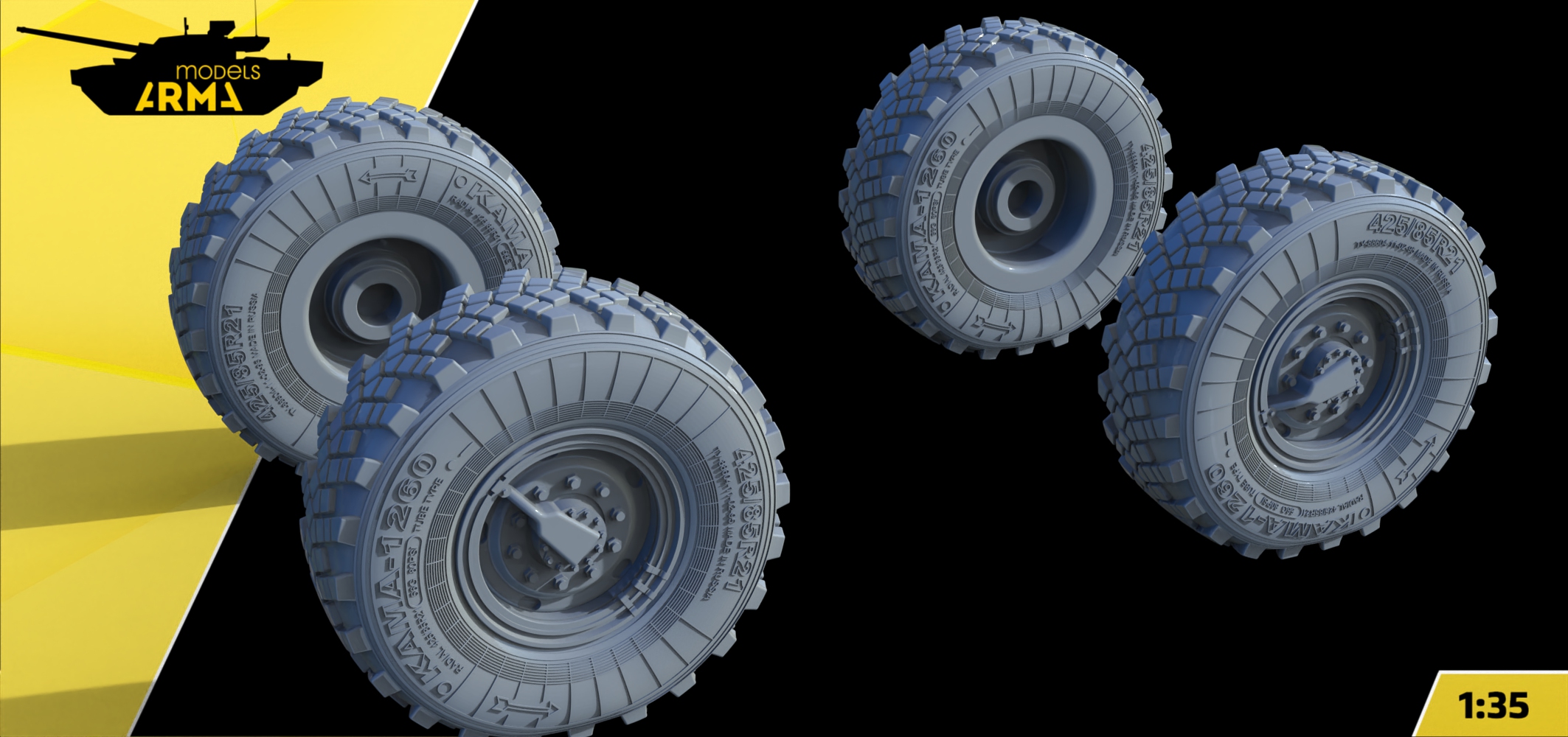 AM35893 Высокодетализированные колеса под нагрузкой для БМП Выстрел Arma Models