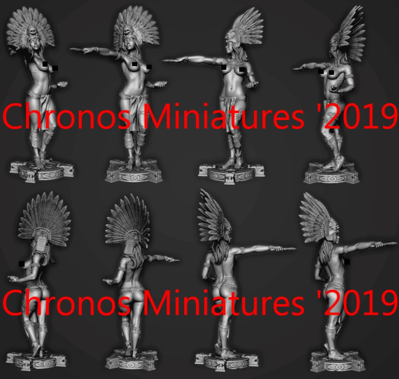 CHM-75034. Миры Фэнтези: Жрица. 75 мм. Материал - смола. Chronos Miniatures