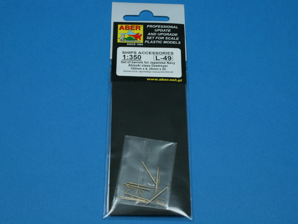 ABR-1:350-L-49  Дополнения для  Set of Barrels for  Japan Navy Akizuki class Destroyer 100mm x 8; 25mm x 20  для  1/350