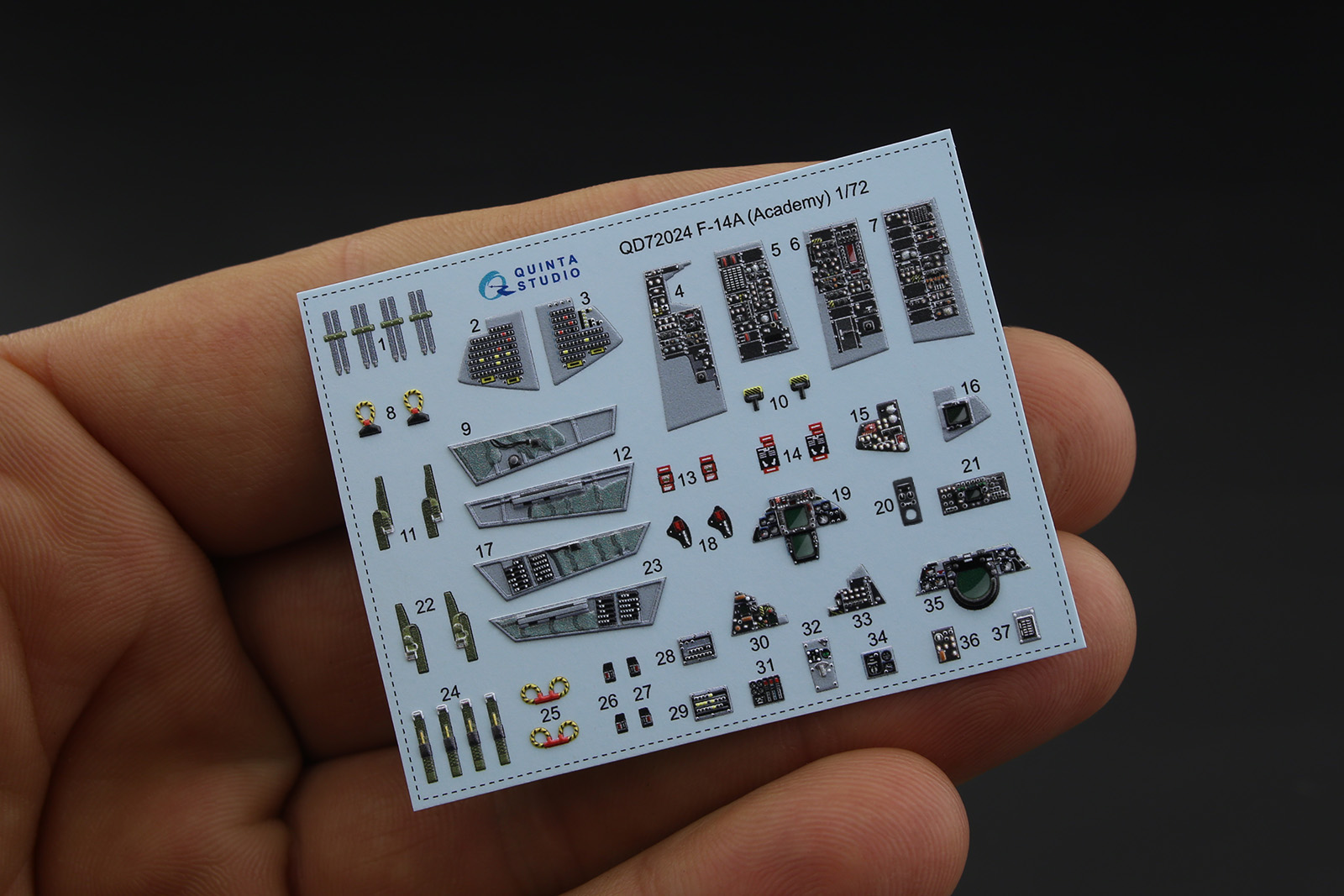 QD72024 3D Декаль интерьера кабины F-14A (для модели Academy)