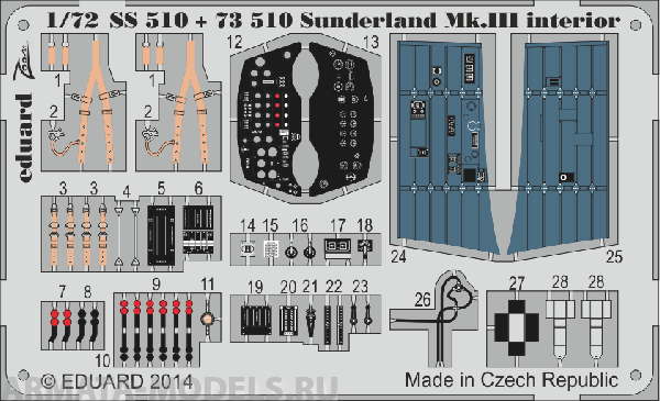 73510ED  Sunderland Mk.III interior S.A. (for Italeri kit) 1/72