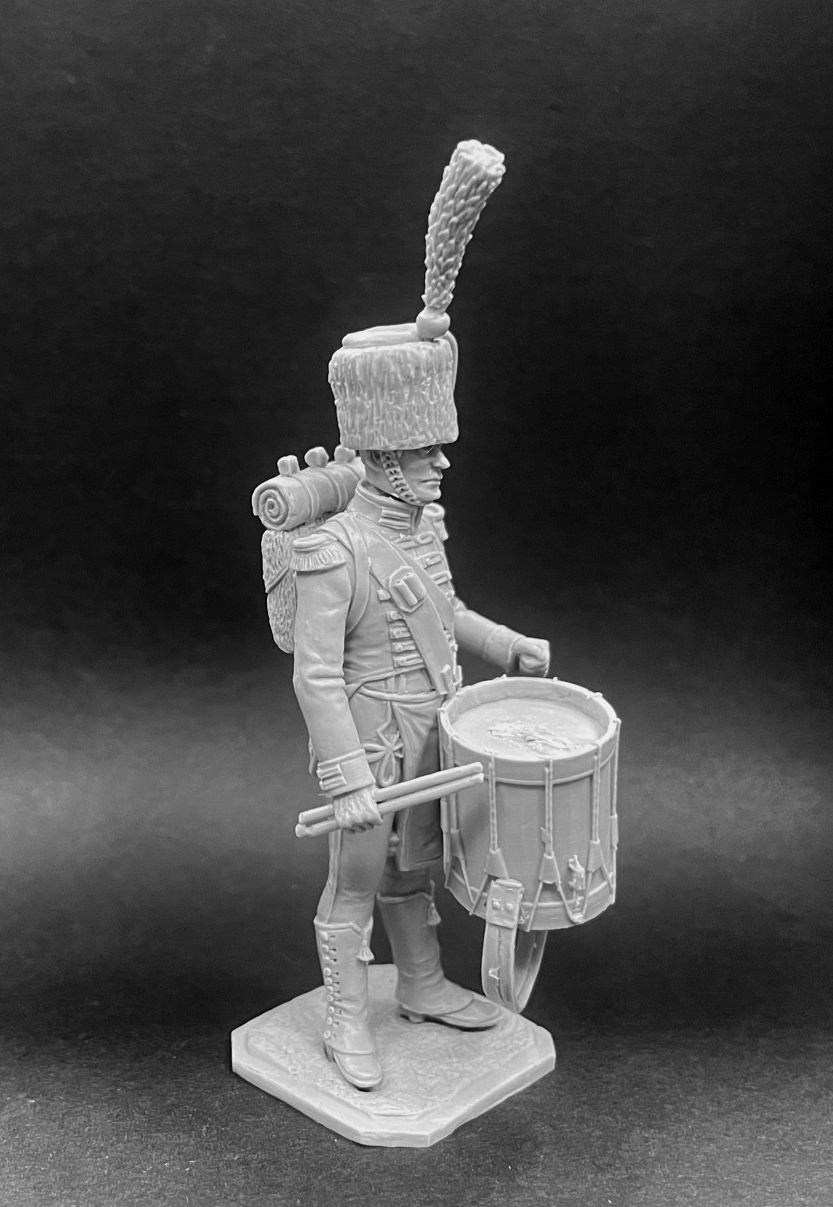 CHM-54329. Барабанщик гвардейского егерско-карабинерного батальона, Вестфалия 1810-13 гг. 54 мм. Материал - смола. Chronos Miniatures