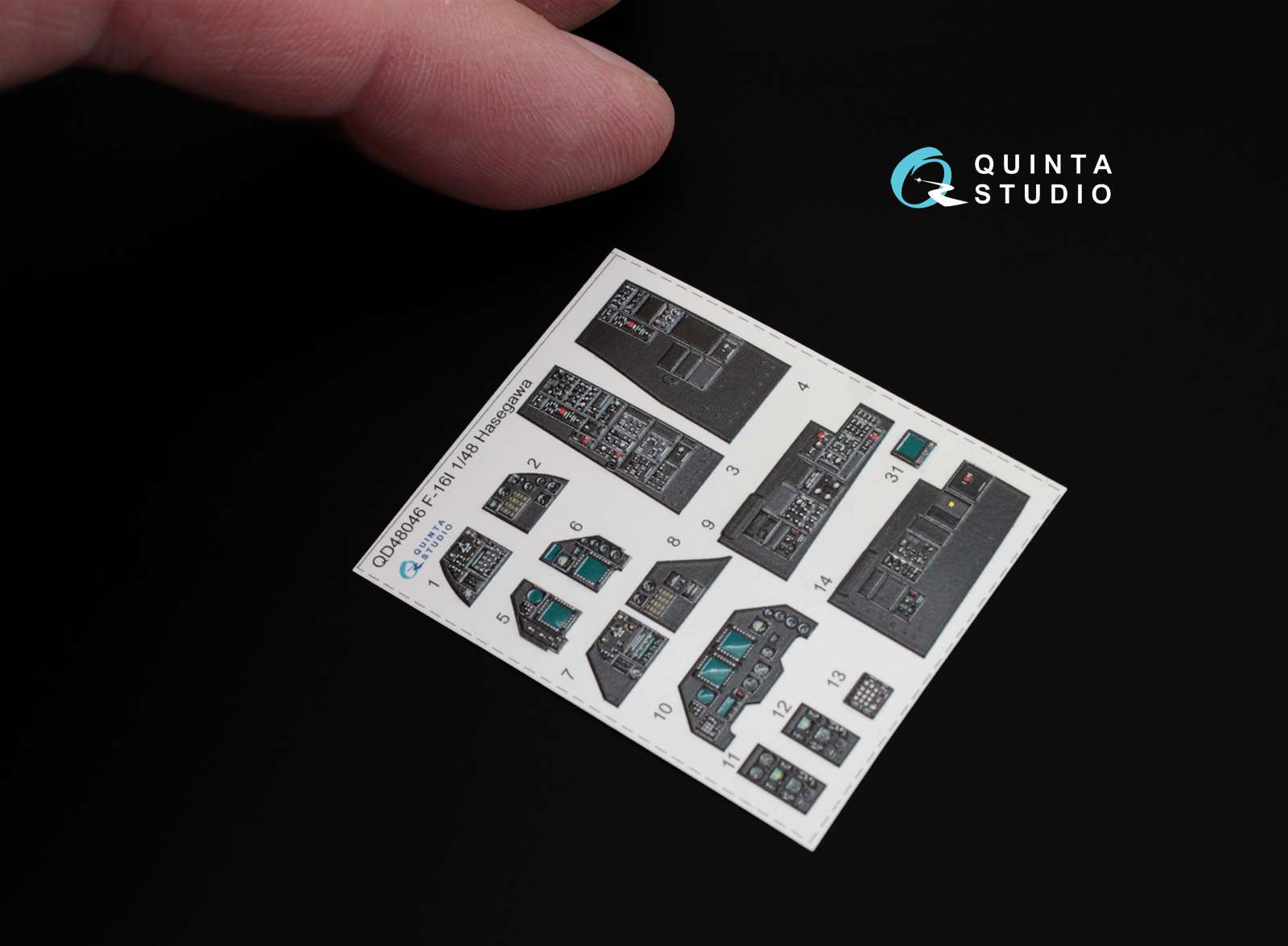 QD48046 1:48 3D Декаль интерьера кабины  F-16I (для модели Hasegawa)