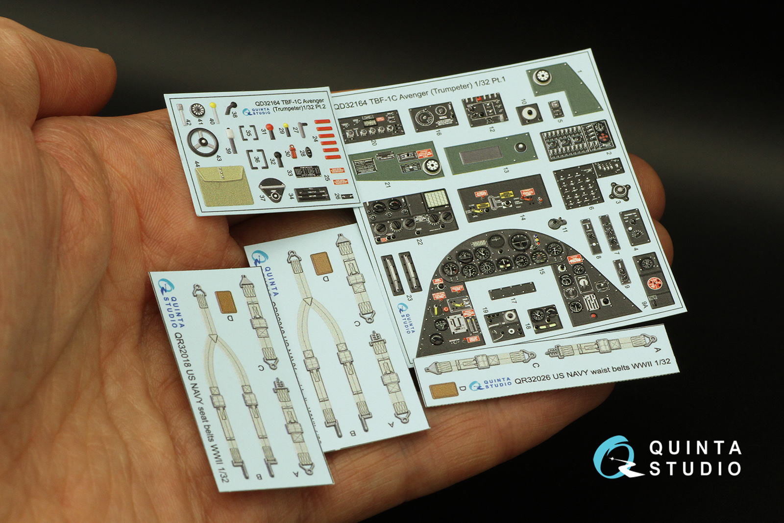 QD32164 3D Декаль интерьера кабины TBF-1C Avenger (Trumpeter)