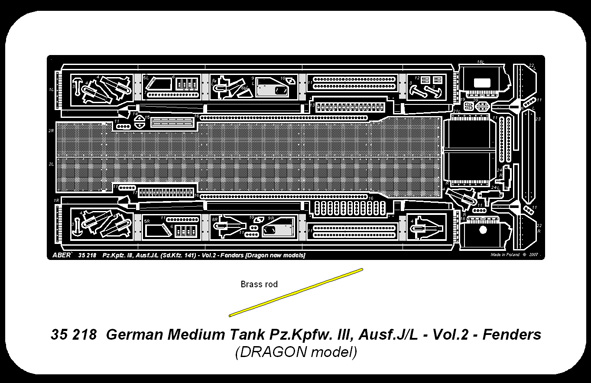 ABR-35-218  Дополнения для  German Tank Pz.Kpfw. III, Ausf J/L – vol.2 Fenders для New Dragon 1/35