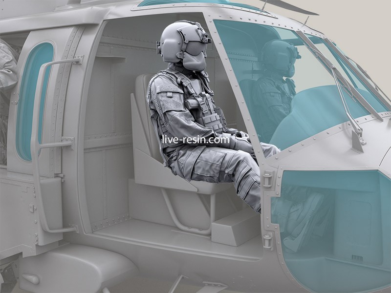 LRM35025 Экипаж Американского вертолета HH-60G Pave Hawk - Пилот 2 в экипировке  AIR WARRIOR SYSTEM (PSGC), и шлеме HGU56/P