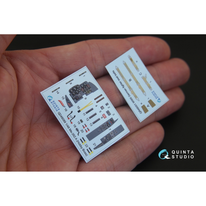 QD48089 3D Декаль интерьера кабины Me-262A (для модели HobbyBoss)