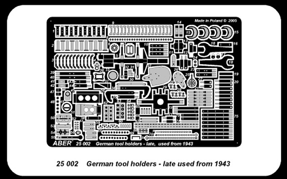 ABR-25 002  Дополнения для  German tool holders – late used from 1943 для  1/25