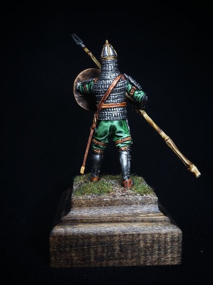 202ТБ ВИМ, пеший монгол военачальник с боевыми вилами, 54 мм Три Богатыря