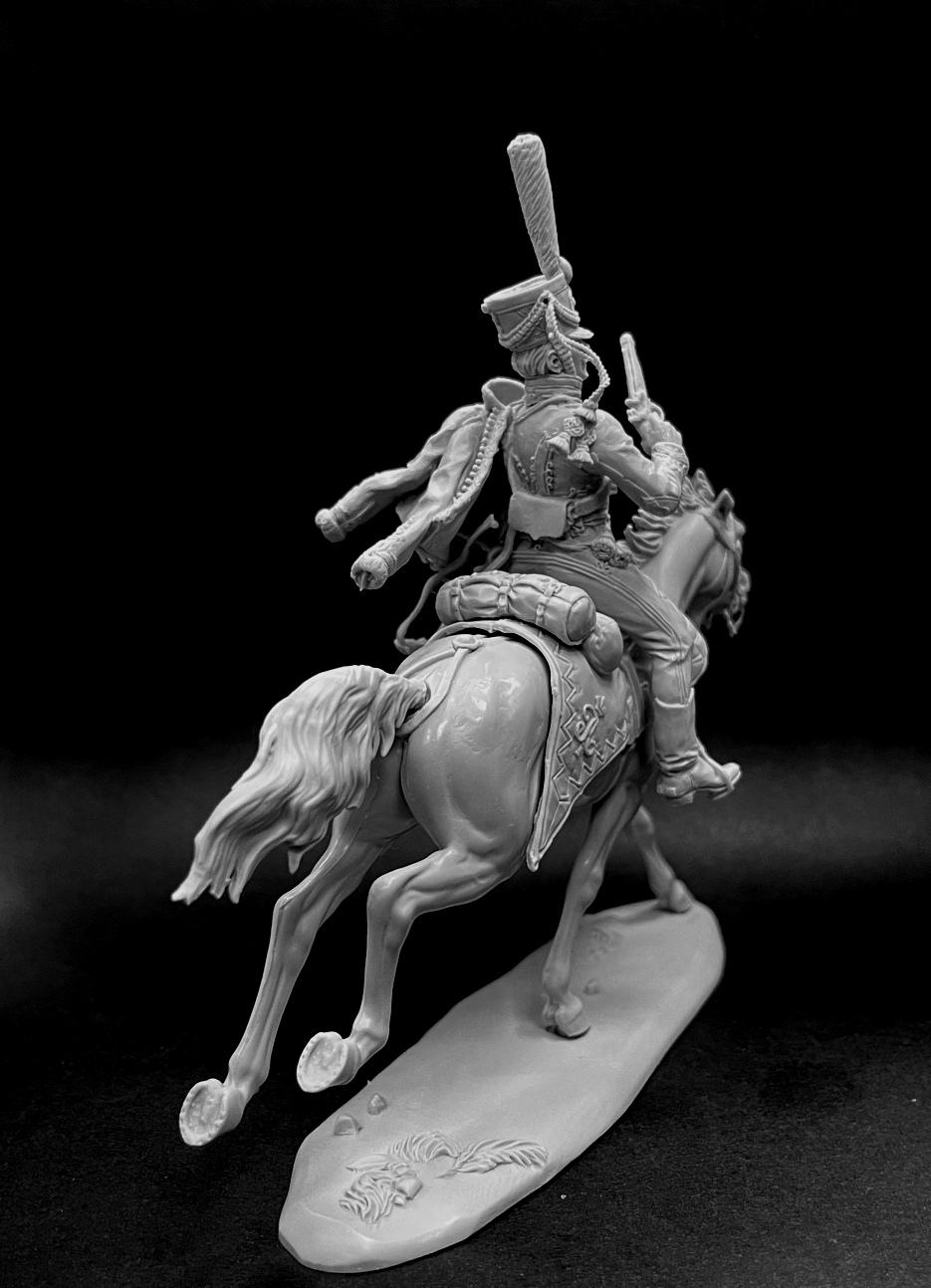 CHM-54321(M). Унтер-офицер гусарских полков, Россия 1812-14 гг. Материал - белый металл. Chronos Miniatures