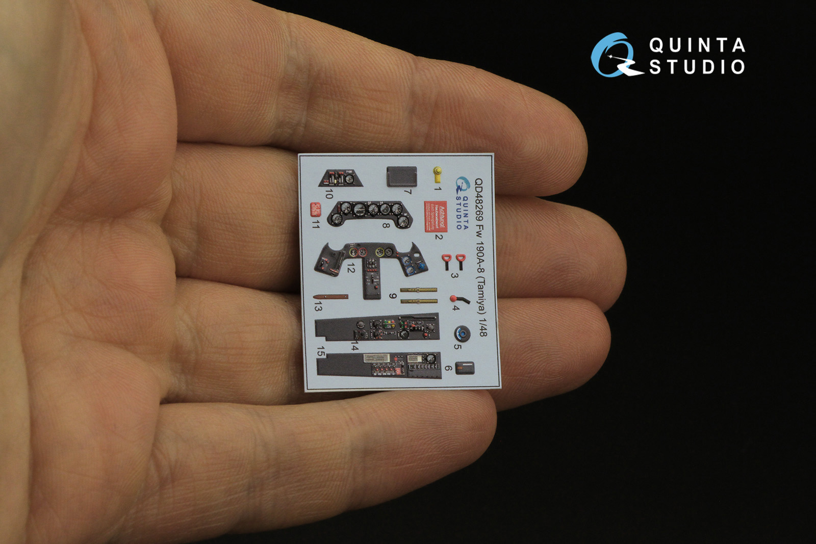 QD48269 3D Декаль интерьера кабины Fw 190A-8 (Tamiya)