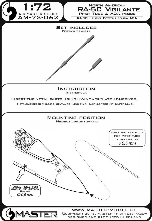 AM-72-062 ПВД и датчик угла атаки для самолета RA-5C Vigilante