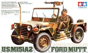 35123 Американский автомобиль M151A2 Ford Mutt (варианты сборки-армейский и морской) с пулеметом М60 и водителем. Tamiya