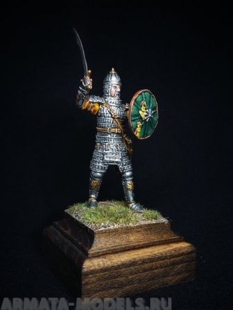 201ТБ ВИМ, пеший монгол военачальник с саблей, 54 мм Три Богатыря
