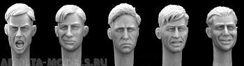 HH04 5 different heads, WW2 haircuts