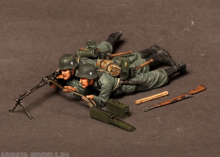 3526SOGA German machine gunner MG 34 team.1939-42 SOGA Miniatures