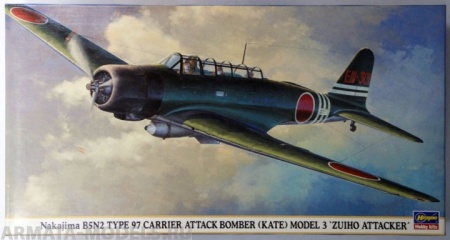 09761 Самолет Nakajima B5N2 TYPE 97 (KATE) MODEL3 Hasegawa