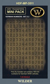 MP-3511 Немецкие номера для наземной техники. Сет 5.2 Контурные, чёрные, высота 190 мм.