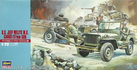 31101 Автомобиль JEEP  WILLISMB CARGO/37mm GUN Hasegawa