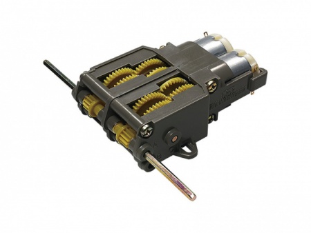 70097T Сборный редуктор с 2 эл.моторами (тип 130), передаточн.отношение 207:1 или 58:1. Подходит для танков М 1/35 с небольшой доработкой.