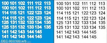 DEC002/100 Номера на немецкую технику масштаб 1/100 с 100 по 400. Цвет – белый контур + черный центр