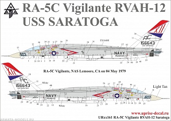 UR48161 Декали для RA-5C Vigilante RVAH-12 USS Saratoga