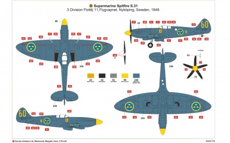 A02017A Самолет Supermarine Spitfire Pr.XIX Airfix