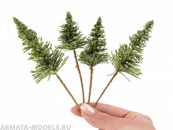 011se005 Набор реалистичных сосен высотой 10-15 см (10шт)