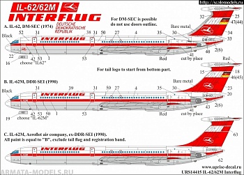 URS14415 Декали для IL-62/62M Interflug