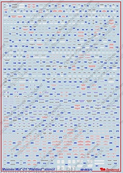 48003 Декаль Микоян МиГ-21 технические надписи