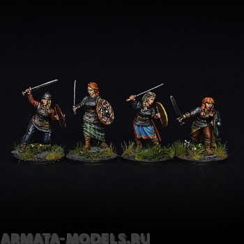 BV-shmaiden Игровая миниатюра  shield maidens (4 models) дев-воительниц (4 модели)